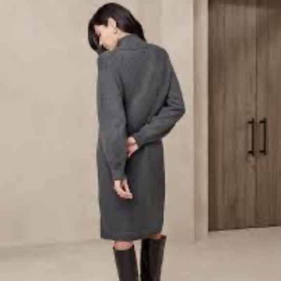 Banana Republic dark gray knit mock neck sweater dress - Picture 8 of 10